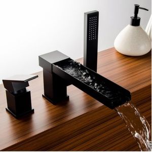 Modern 1-Handle Deck-Mount Waterfall Roman Faucet